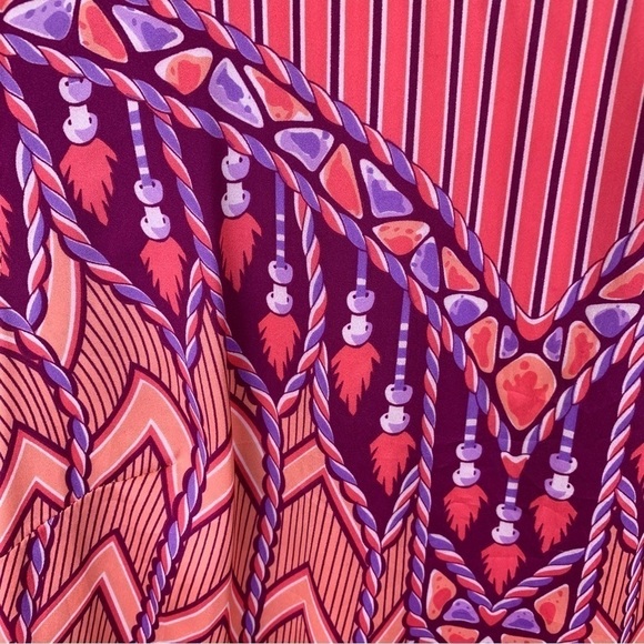 Vintage Bob Mackie Wearable Art Pink Purple Long Sleeve Graphic Tunic Top sz M - Picture 5 of 7